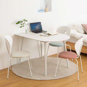 헤닝 루디 화이트  반타원 세라믹 2인용 4인용 식탁세트 1200 1400