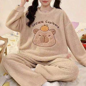 쉬블림로브 (상의+하의) 여성 극세사 패턴 수면잠옷 GWD0370