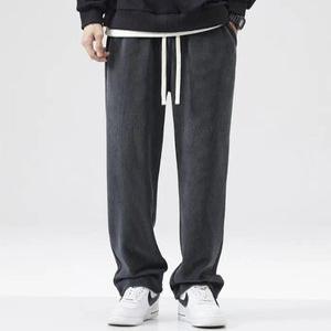 남성 코듀로이 골지 세미 와이드 조거 밴딩 기모 콤보 팬츠 남자 패셔너블 골덴 주름바