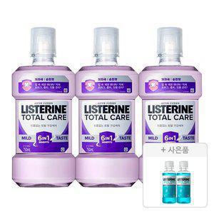 리스테린 토탈케어 마일드 750ml, 3개 + 증정(쿨민트100ml, 2개)