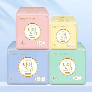 리버티 니어스킨 생리대 4종 모음 (중형/오버나이트/대형/롱라이너)