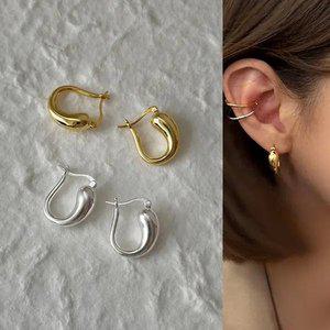 아에츠 심플 모던 데일리 골드 실버 드롭 귀걸이