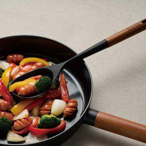 트루쿡 북미산 월넛 실리콘 조리도구 서빙스푼, 1개