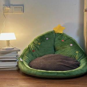 크리스마스 강아지 하우스 쿠션 집 쇼파 고양이 겨울 따뜻한 극세사