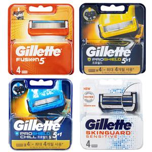 질레트 면도날 퓨전 프로글라이드 파워 4개 8개 세트 칠/옐로우/스킨텍