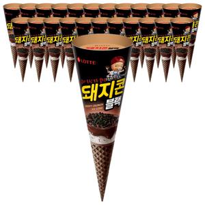 [슈팅냉동] 롯데웰푸드 돼지콘 블랙 160ml, 24개