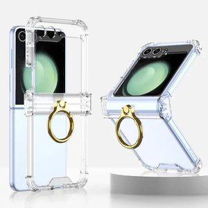 갤럭시 Z플립6 케이스 힌지보호 핑거링 하드 투명 풀커버 OZFL6-A3