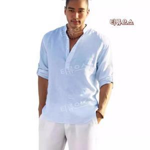 남성용 여름 셔츠 린넨셔츠 남방 루즈핏 면마 반팔티 티류으스