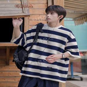 남여공용 흠뻑쇼 반팔 스트라이프 티셔츠 티류으스