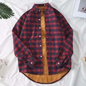 남성 기모 셔츠 긴팔 남방 체크 융털 겨울 기본 빅사이즈 가디건 캐주얼