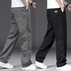 남자 바지 빅사이즈 슬랙스 팬츠 밴딩 일자 캐주얼