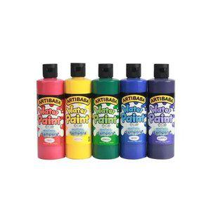 [유아물감] 아티바바 워터페인트 250ml 5색 그림 물감 놀이 미술놀이 그림그리기 색칠