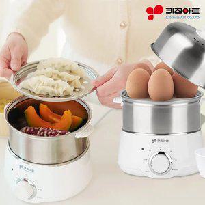 스테인리스 SUS304 2단 계란찜기 에그쿠커 만두 고구마 호빵 멀티 전기 스팀 찜기 SEB