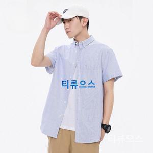 남성 여름 반팔 남방 순면 셔츠 넉넉한 루즈핏 캐주얼패션 티류으스