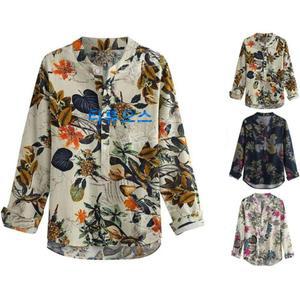 티류으스 남자 꽃무늬 차이나 여름용 셔츠 린넨 와이셔츠 남방