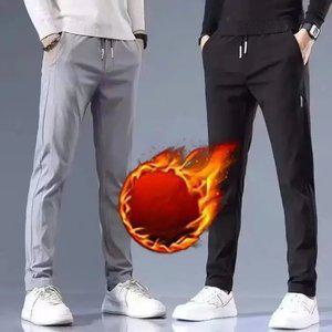 1+1 남자 도톰한 기모 안감 바지 겨울작업바지 캐주얼 슬림핏 편한바지