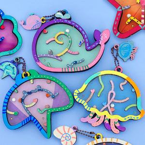 여름 미술활동 미술놀이 바다 속 동물친구들 나무 미로 만들기