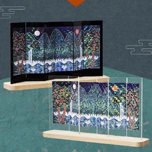 일월오봉도 자개 스티커 아크릴 탁상 장식 만들기 / 외국인선물 한국기념품 한국감성굿