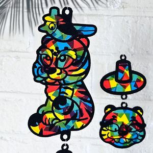 전통 민화 호작도 까치 호랑이 펠트 썬캐쳐 만들기 키트 작호도 / 외국인선물 한국기념