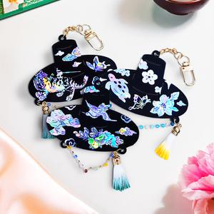 자개공예 나전칠기 DIY 전통 자개 스티커 갓 모양 키링 만들기 키트 / 외국인선물 한국