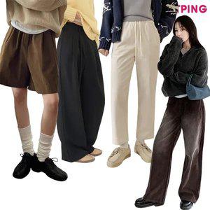 [핫핑] S~4XL/겨울 베스트&신상/빅사이즈/팬츠/겨울바지/반바지/와이드슬랙스/핀턱/코