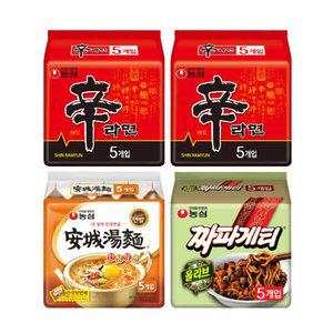 농심 신라면, 120g, 5개입, 2개 + 안성탕면, 125g, 5개입, 1개 + 짜파게티, 140g, 5개