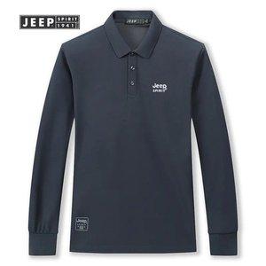 JEEP SPIRIT 봄 가을 남성 긴팔 카라티셔츠 데일리 스판 티셔츠