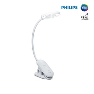 필립스 LED 집게 무선 충전식 휴대용 스탠드 학습용 책상 공부 조명 침대 독서등 스텐