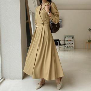 [시크릿라벨] 테일러드카라플레어랩롱원피스