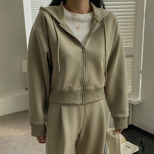 [시크릿라벨] 캐주얼세미크롭후드집업