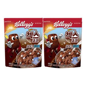 켈로그 오곡 첵스초코 스노우초코볼, 420g, 2개