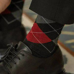 [4켤레] 삭스팩토리 남성 정장 아가일 양말 3컬러