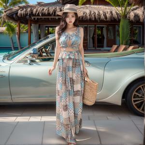 벨마레 여성 휴양지 바지 와이드 팬츠