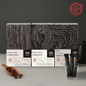 로하 아메리카노 스틱 커피 다크/아프리카/콜롬비아 3종 100T [아메리카노/원두/디카페
