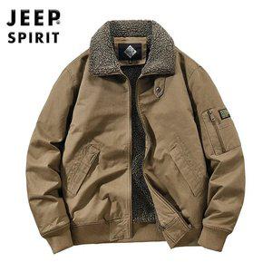 JEEP SPIRIT 남성 가을 겨울 기모 안감 재킷 따뜻한 캐주얼 항공점퍼