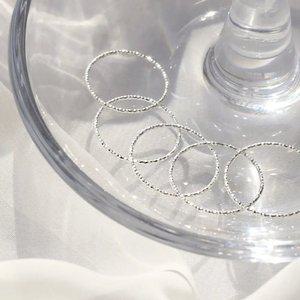 92.5 silver 순 은 여성 데일리 레이어드 패션 다이아커팅 열손가락 실반지