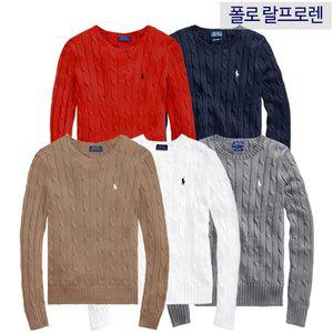 [미국]폴로 랄프로렌 워먼 라운드 꽈베기 니트