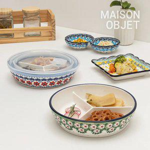 프라카 폴란드풍 도자기 3절 찬통 세트