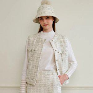 [엘르골프] 여성 트위드 베스트_6J61402