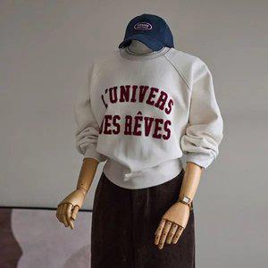 (안나앤모드) reves 부클 자수 맨투맨[티셔츠EAS14]