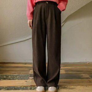 씬 골덴 밴딩 와이드팬츠