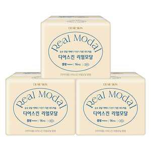 디어스킨 리얼모달 날개형, 중형, 16매, 3개