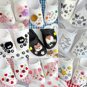 [퍼니펀] 퍼비츠 파츠 세트 300종 신발 실내화 장식 악세사리 LED/보석/리본/폼폼이 슈