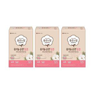 좋은느낌 유기농100%순면흡수체 탐폰, 슈퍼, 12매, 3개