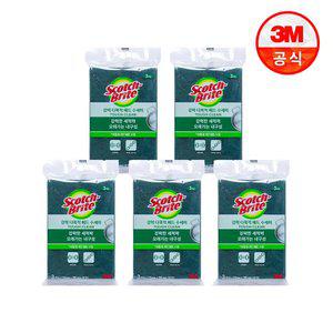 [3M] 다목적 수세미(중) 3입(찌든때세척용) 5개세트