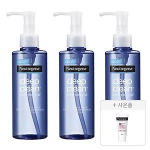 뉴트로지나 딥클린 클렌징 오일 200ml, 3개+증정 (인텐스 리페어 시카 에멀젼 15ml,1개