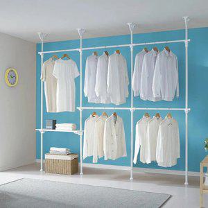 [오늘출발] 6단 선반 행거 EF-406M 원목 고정식 드레스룸 시스템 행거