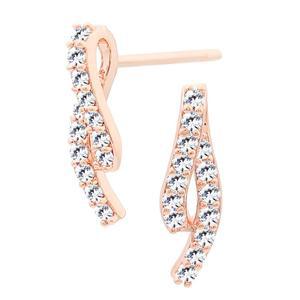 14K 골드필드 레즐리 여자 심플 데일리 이어링 패션 큐빅 드롭 금 핀 귀걸이