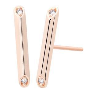 14K 골드필드 큐빅스틱 여자 심플 데일리 이어링 패션 베이직 금 핀 귀걸이