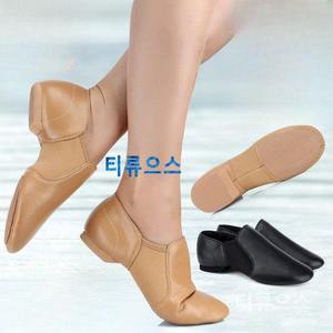 댄스 슈즈 가죽 연습 발레 치어리딩 신발 솔  재즈 슈 카멜 캔버스 티류으스